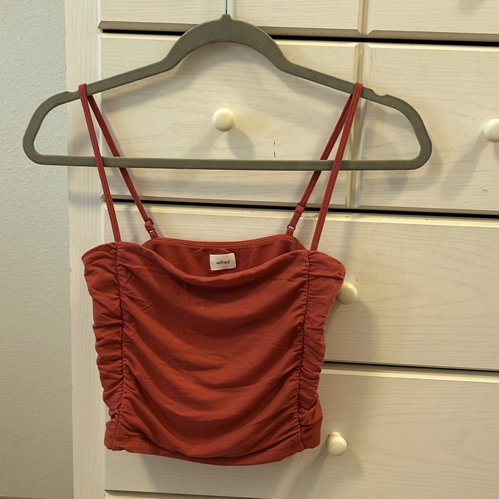 aritzia ruched tube crop top